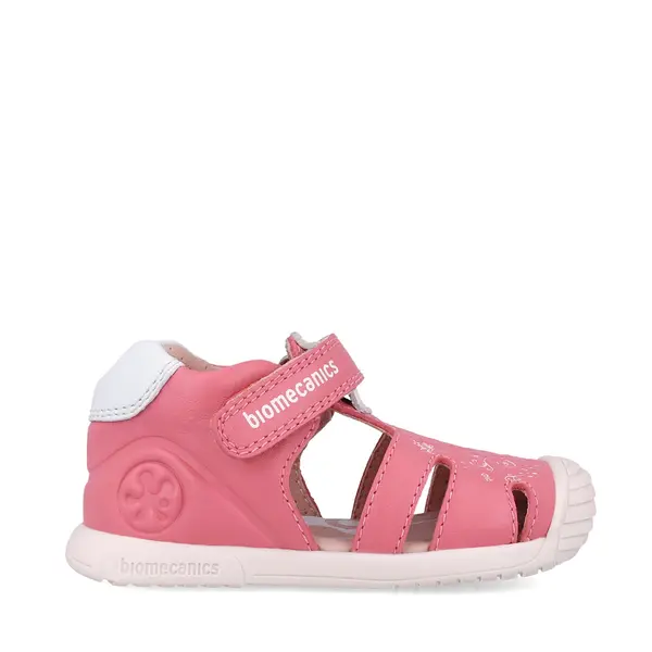 Sandale Biomecanics fete, piele naturala, talpa flexibila, protectie degete, Biogateo Casual, print roz,_252108-A378-19_Pebebe