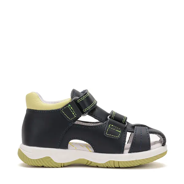 Sandale D.D. Step baieti, piele naturala, talpa FlexiSistem, bleumarin, bulldog, D.D. Step_G103-51668B-19_Pebebe