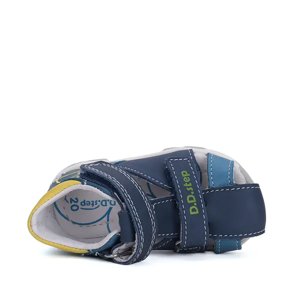 Sandale D.D. Step baieti, piele naturala, bleumarin, basketball, D.D. Step_G064-51611-25_Pebebe