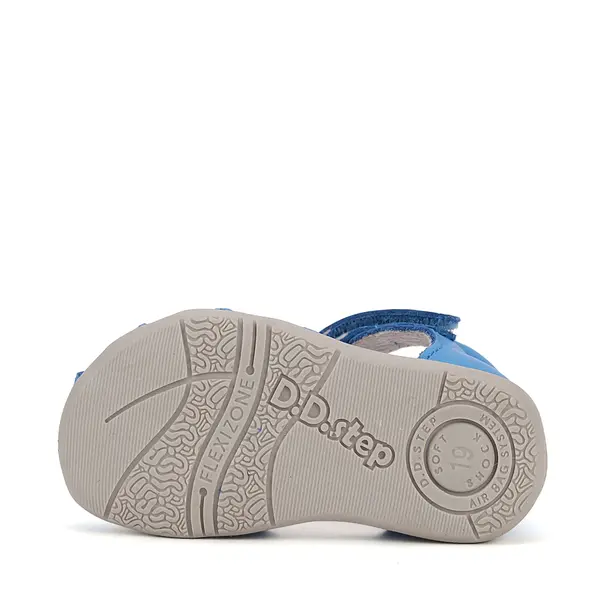 Sandale D.D. Step Copii, piele naturala, talpa flexibila, albastru, ursulet_G075-51284B-19_Pebebe