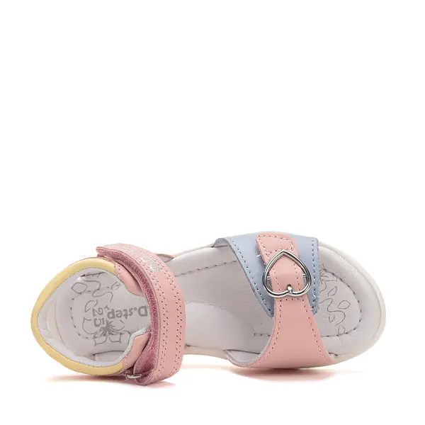 Sandale D.D. Step fete, piele naturala, varf deschis, roz,_G055-51402AM-29_Pebebe