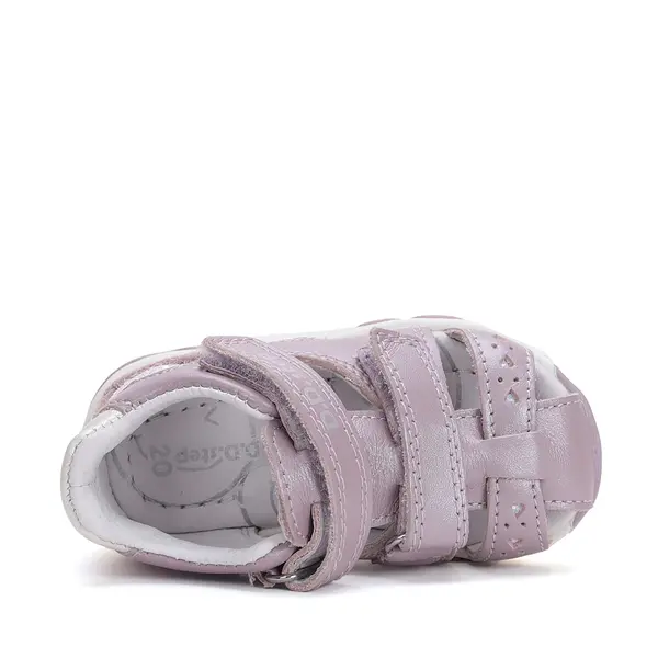 Sandale fete, piele naturala, lila, inimioare, D.D. Step_G064-51872BM-27_Pebebe