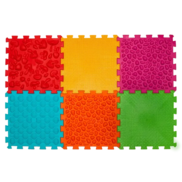 Covoras ortopedic pentru masaj Puzzle "Mix" 6 elemente textura moale_4820264131199_Pebebe