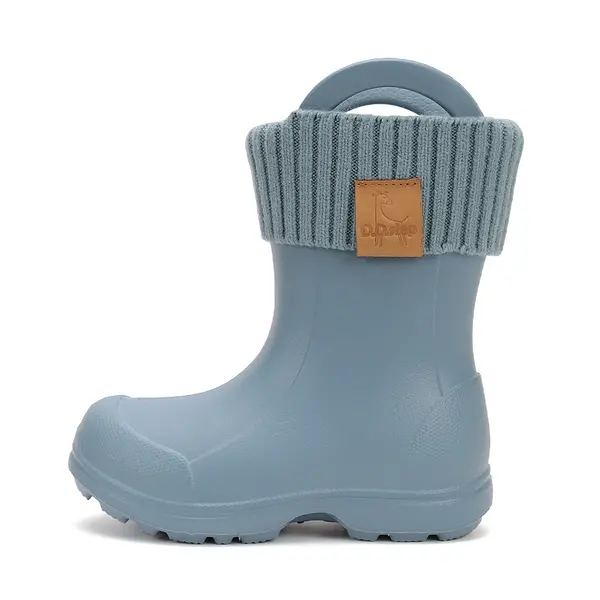 Cizme de ploaie pentru copii, albastru fume, din cauciuc cu interior textil detașabil – D.D.Step_I106-52859-30/31_Pebebe