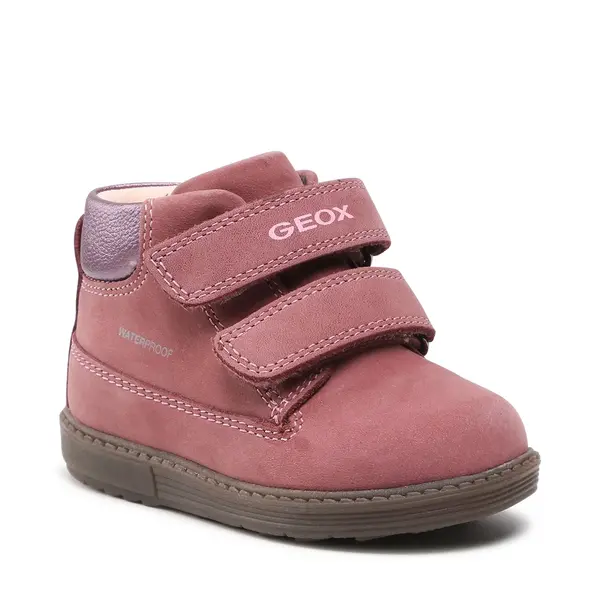 Ghete impermeabile Geox fete, piele naturala, captuseala din lana si brant termic,  roz prafuit, Hynde_B163MB-00032-C8006-22_Pebebe