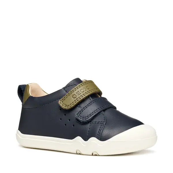 Pantofi Geox fete, Barefoot, piele naturala, Steppieup, bleumarin alb_B465WA-00085-CF4E3-24_Pebebe