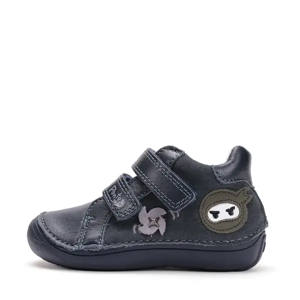 Pantofi din piele naturala cu supinatie pentru copii, bleumarin cu ninja, Ponte20_DA03-5-2854AM-29_Pebebe