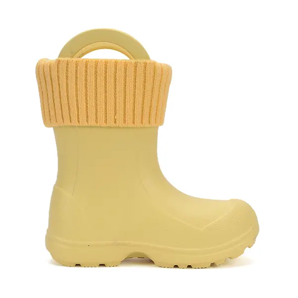 Cizme de ploaie pentru copii, galben, din cauciuc cu interior textil detașabil, brant termic – D.D.Step_I106-52295-30/31_Pebebe