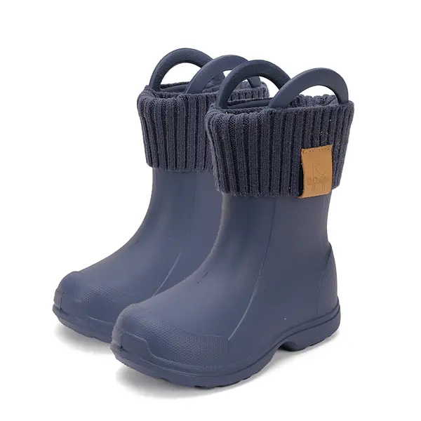 Cizme de ploaie pentru copii, bleumarin, din cauciuc cu interior textil detașabil – D.D.Step_I106-52820-30/31_Pebebe
