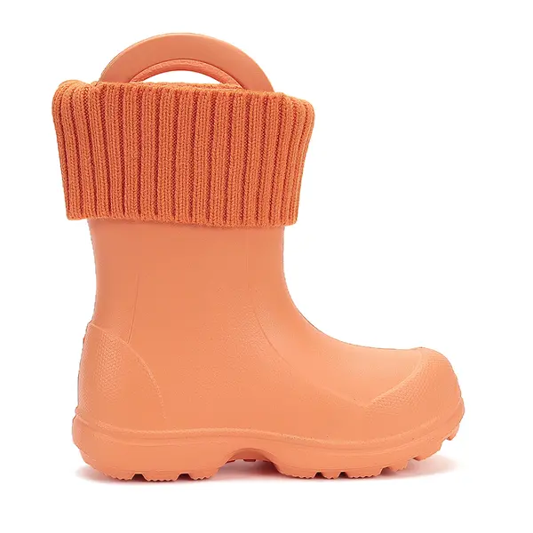 Cizme de ploaie pentru copii, portocaliu, din cauciuc cu interior textil detașabil – D.D.Step_I106-52225-30/31_Pebebe