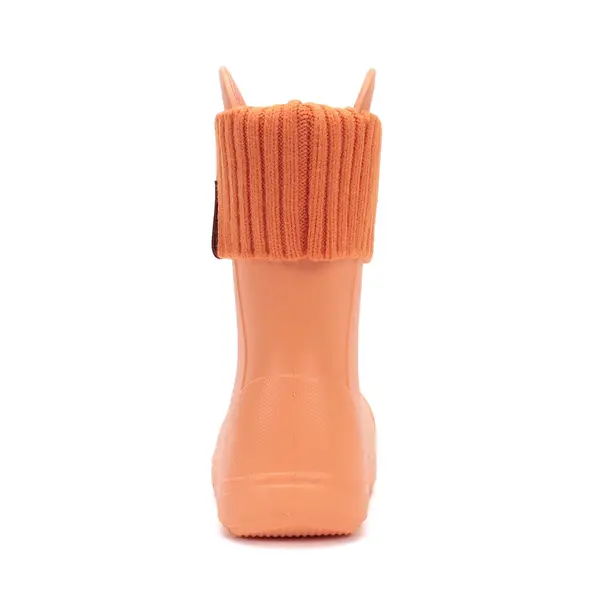 Cizme de ploaie pentru copii, portocaliu, din cauciuc cu interior textil detașabil – D.D.Step_I106-52225-30/31_Pebebe