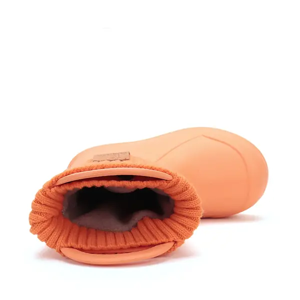 Cizme de ploaie pentru copii, portocaliu, din cauciuc cu interior textil detașabil – D.D.Step_I106-52225-26/27_Pebebe