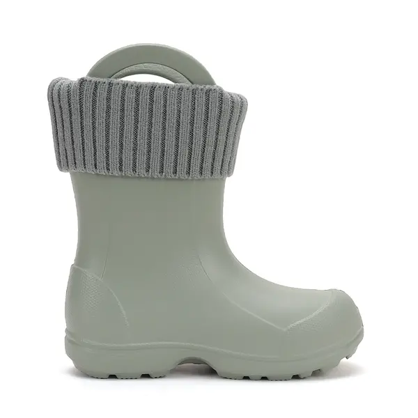 Cizme de ploaie pentru copii, verde uscat, din cauciuc cu interior textil detașabil – D.D.Step_I106-52182-30/31_Pebebe