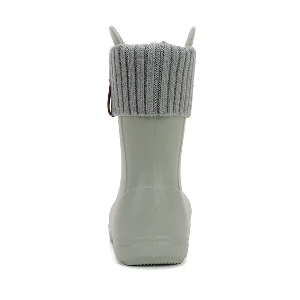 Cizme de ploaie pentru copii, verde uscat, din cauciuc cu interior textil detașabil – D.D.Step_I106-52182-30/31_Pebebe