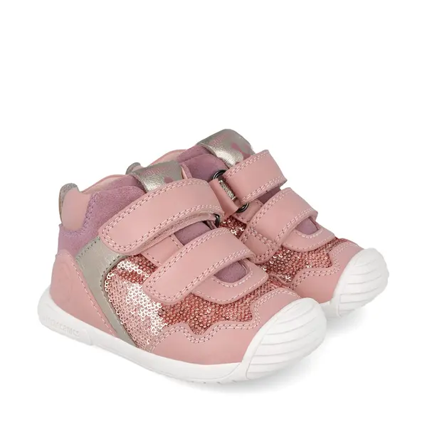 Ghete Biomecanics Fete, piele naturala, primii pași, BioGateo, culoare roz_251108-B193-23_Pebebe