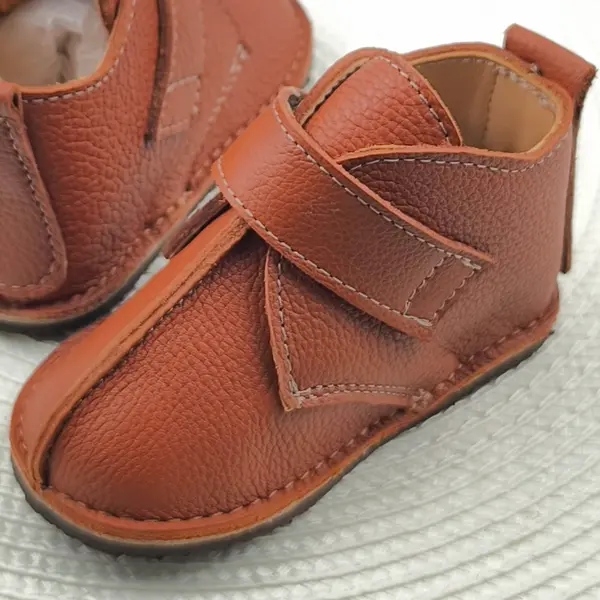 Ghete copii barefoot, piele naturală, primii pași, talpă flexibilă, maro_RO-121-5-21_Pebebe