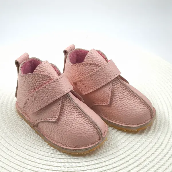 Ghete copii, primii pasi, piele naturala, captuseala textila, talpa felxibila, roz_RO-122-4-18_Pebebe