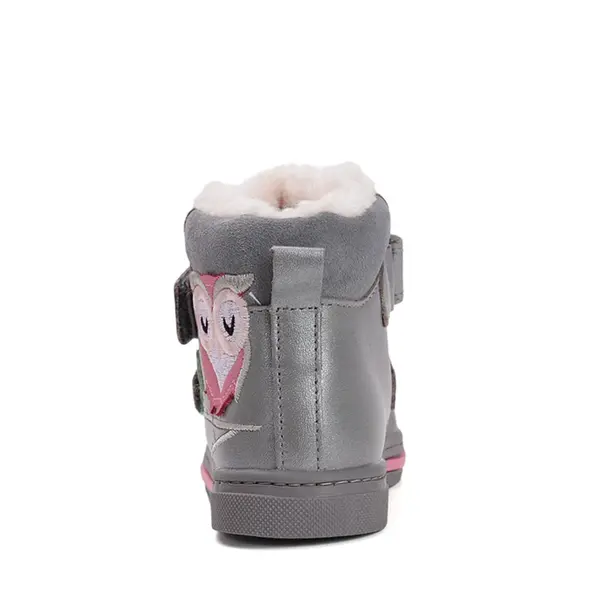 Ghete cu supinatie pentru copii, piele naturala, talpa ferma, captuseala blana ecologica, gri, Ponte20_DA07-5-2491C-22_Pebebe