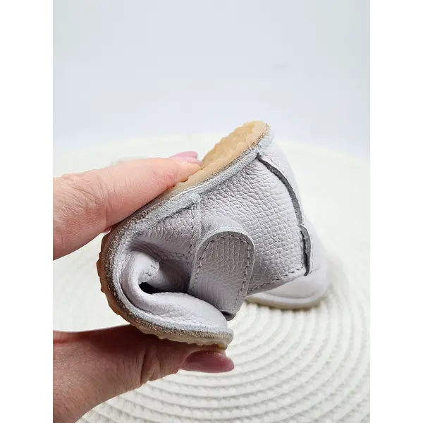 Pantofi barefoot copii primii pași din piele naturală cu talpă flexibilă – ivoar cu model ursulet_RO-16-20-21_Pebebe