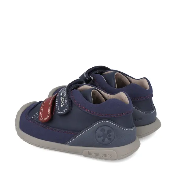 Pantofi Biomecanics baieti, piele naturala, primii pași, sustinere calcai, BioGateo, bleumarin_251124-A183-19_Pebebe