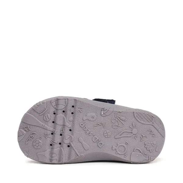 Pantofi copii de interior din material textil, barefoot, talpa flexibila, bleumarin cu imprimeu, D.D Step_C086-52717-20_Pebebe