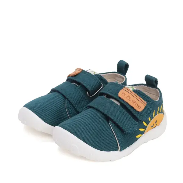 Pantofi copii de interior din material textil, barefoot, talpa flexibila, verde, D.D Step_C086-52426AM-30_Pebebe