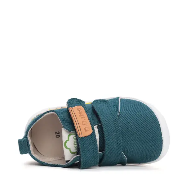 Pantofi copii de interior din material textil, barefoot, talpa flexibila, verde, D.D Step_C086-52426AM-30_Pebebe
