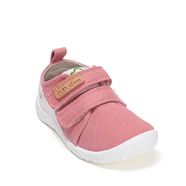 Pantofi copii de interior din material textil, barefoot, talpa flexibila, roz cu norisor, D.D Step_C086-52318M-27_Pebebe