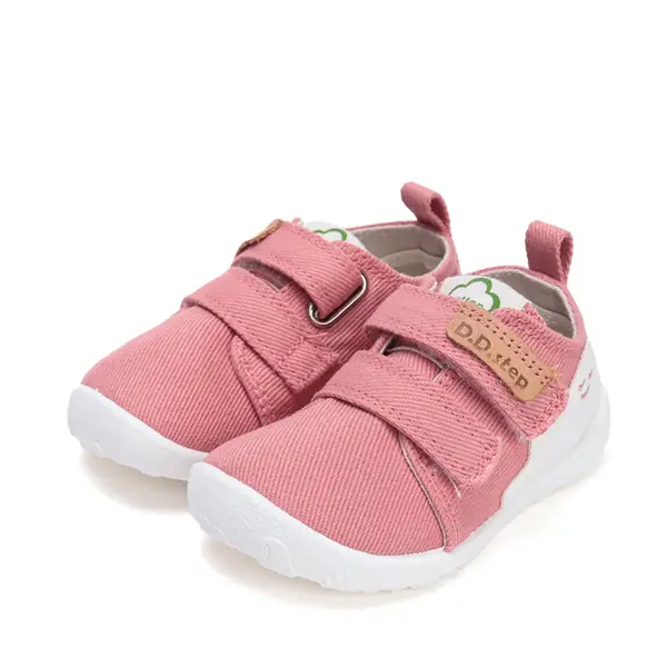 Pantofi copii de interior din material textil, barefoot, talpa flexibila, roz cu norisor, D.D Step_C086-52318M-27_Pebebe