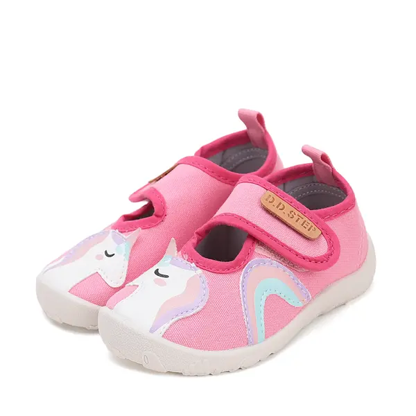 Pantofi copii de interior, barefoot, material textil, decupati, talpa flexibila, roz, D.D Step_C086-51838M-31_Pebebe