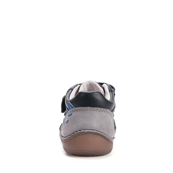 Pantofi din piele naturala, barefoot, talpa flexibila si fluorescenta, monstrulet, negru, D.D.Step_S073-52875B-20_Pebebe