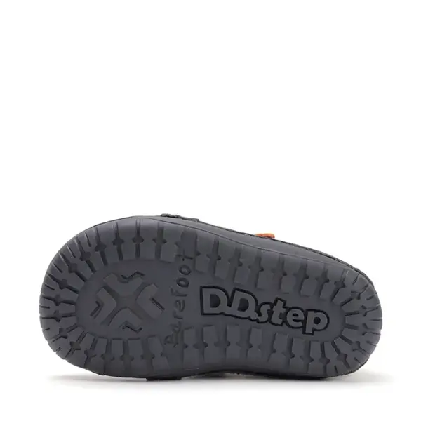 Pantofi D.D. Step baieti, piele naturala, barefoot, primii pasi, khaki cu animalut_S070-52141-21_Pebebe