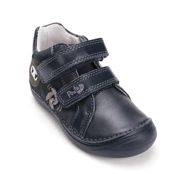 Pantofi din piele naturala cu supinatie pentru copii, bleumarin cu ninja, Ponte20_DA03-5-2854AM-29_Pebebe