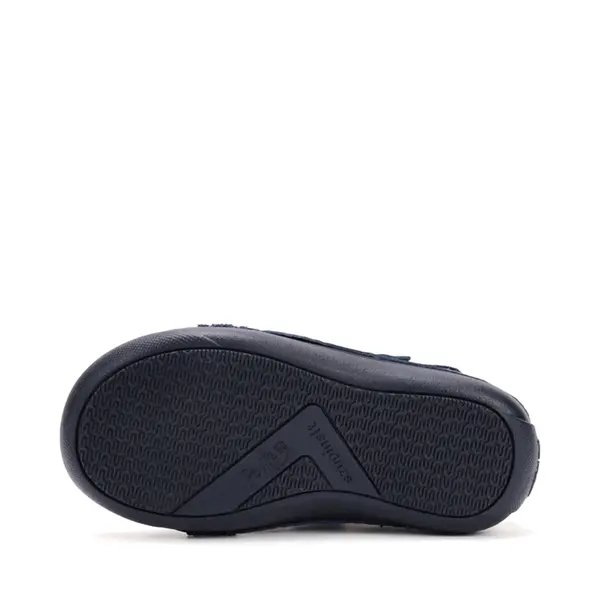 Pantofi din piele naturala cu supinatie pentru fete, bleumarin sidef cu inimioare, Ponte20_DA03-5-2664M-26_Pebebe