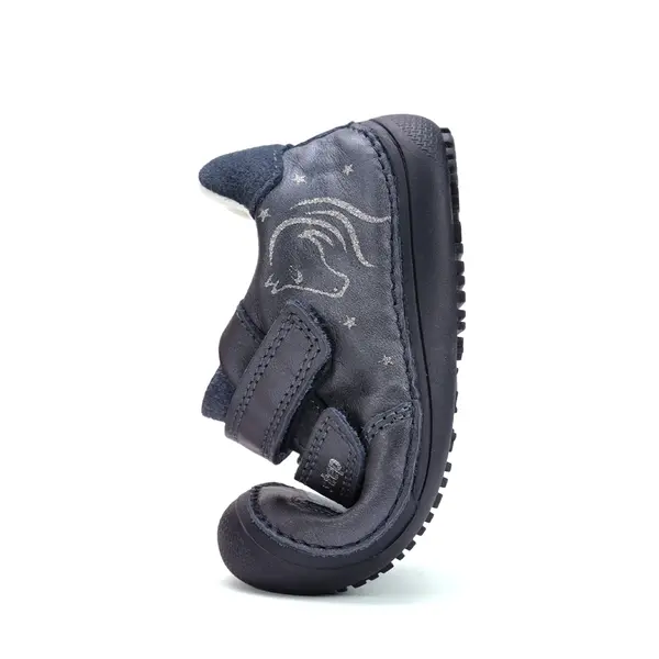Pantofi din piele naturala pentru copii, barefoot, talpa flexibila, bleumarin, calut, D.D.Step_S063-52564AM-25_Pebebe