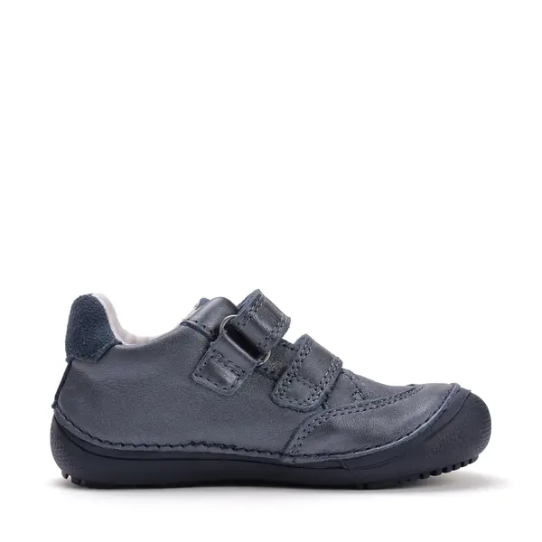 Pantofi din piele naturala pentru copii, barefoot, talpa flexibila, bleumarin, calut, D.D.Step_S063-52564AM-25_Pebebe