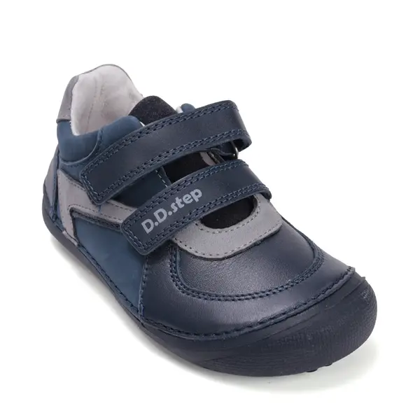 Pantofi din piele naturala pentru copii, barefoot, talpa flexibila, bleumarin, D.D.Step_S063-52548M-25_Pebebe