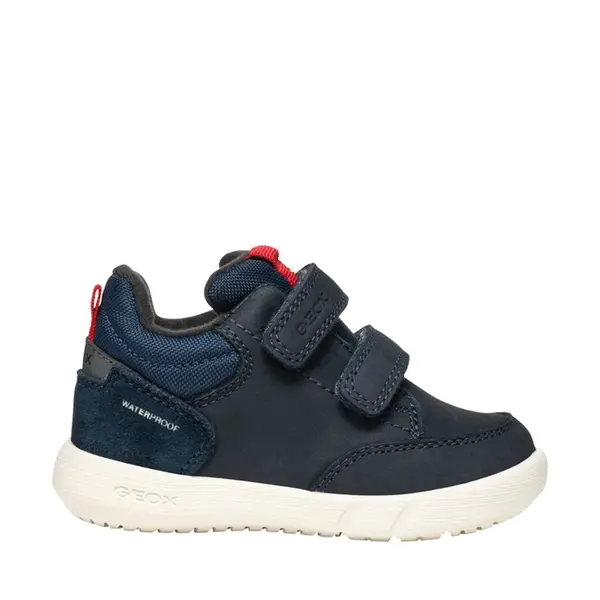 Pantofi Geox baieti, piele naturala si material textil,  brant antibacterian, Geox Respira, Hyroo baby, bleumarin_B365EA-032FU-C0735-23_Pebebe