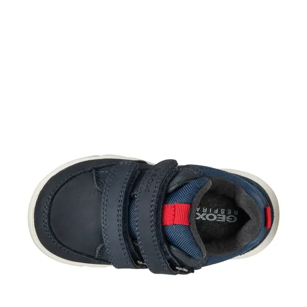 Pantofi Geox baieti, piele naturala si material textil,  brant antibacterian, Geox Respira, Hyroo baby, bleumarin_B365EA-032FU-C0735-23_Pebebe