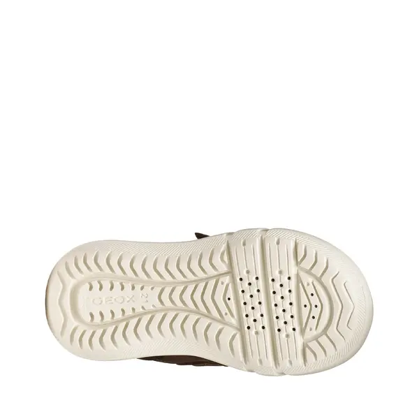 Pantofi Geox baieti, piele naturala si material textil,  brant antibacterian, Geox Respira, Hyroo baby, maro inchis_B365EA-032FU-C0517-21_Pebebe