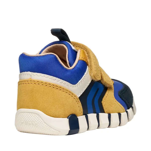 Pantofi Geox baieti, piele naturala,  brant antibacterian, Geox Respira, Iupidoo, bleumarin galben_B3555D-05422-C2QK4-21_Pebebe