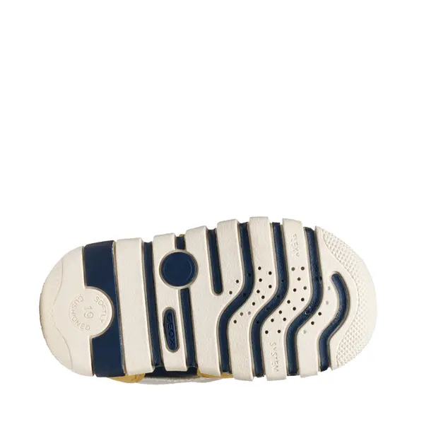 Pantofi Geox baieti, piele naturala,  brant antibacterian, Geox Respira, Iupidoo, bleumarin galben_B3555D-05422-C2QK4-21_Pebebe