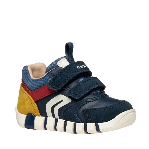 Pantofi Geox baieti, piele naturala,  brant antibacterian, Geox Respira, Iupidoo, bleumarin rosu_B3555D-05422-C4244-20_Pebebe