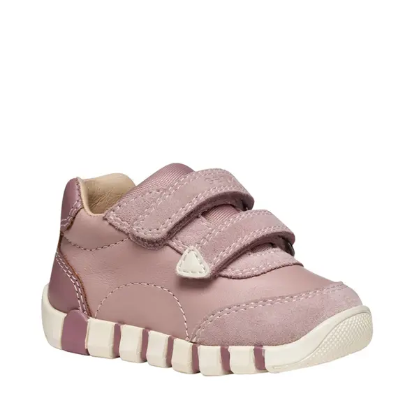 Pantofi Geox fete, piele naturala,  brant antibacterian, Geox Respira, Iupidoo, roz prafuit_B5658C-08522-C8056-25_Pebebe