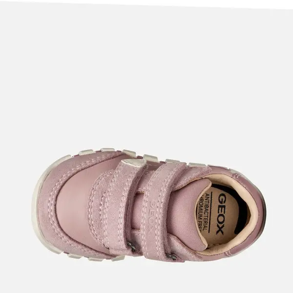 Pantofi Geox fete, piele naturala,  brant antibacterian, Geox Respira, Iupidoo, roz prafuit_B5658C-08522-C8056-25_Pebebe