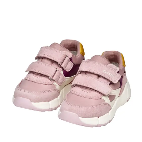 Pantofi Geox fete, piele naturala,  brant antibacterian, Geox Respira, Flexyper, roz_B566NA-022BC-CA87B-23_Pebebe