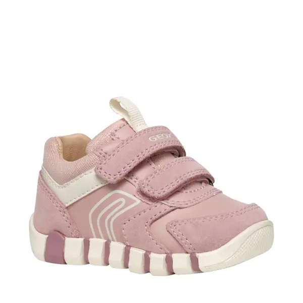Pantofi Geox fete, piele naturala,  brant antibacterian, Geox Respira, Iupidoo, roz pudra_B3558C-05422-C8047-21_Pebebe