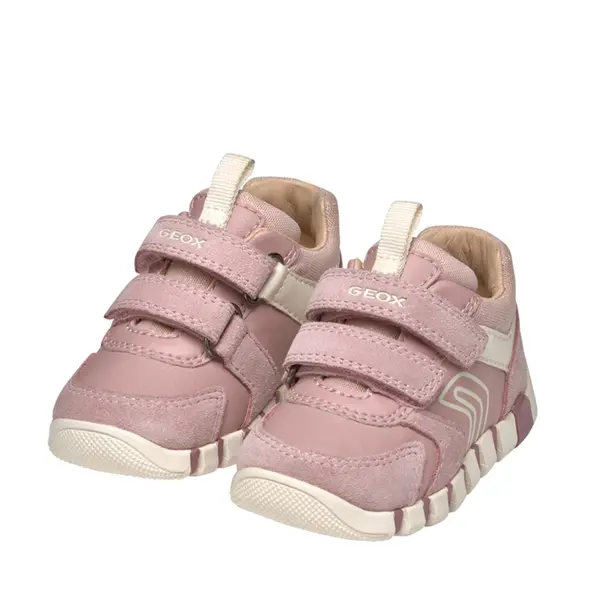 Pantofi Geox fete, piele naturala,  brant antibacterian, Geox Respira, Iupidoo, roz pudra_B3558C-05422-C8047-21_Pebebe