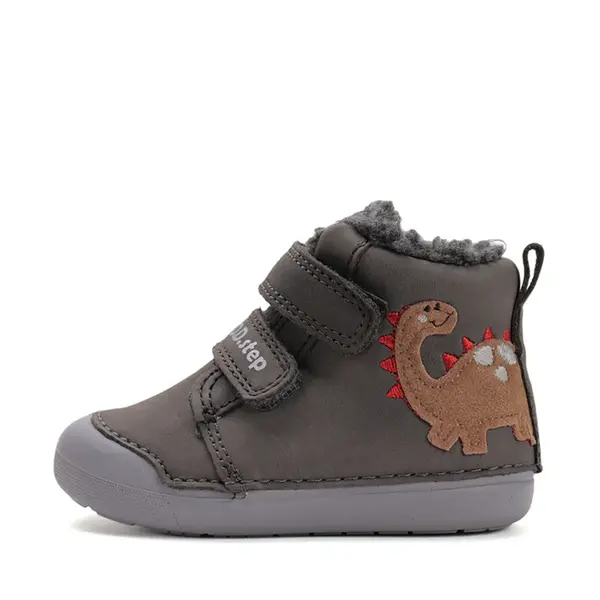 Ghete D.D.Step baieti, piele naturala, imblanite, khaki, dinozaur_W066-52525B-20_Pebebe