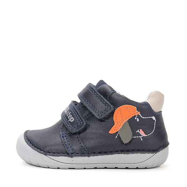 Pantofi Barefoot D.D. Step baieti, piele naturala, primii pasi, bleumarin design cătel_S070-61533B-20_Pebebe